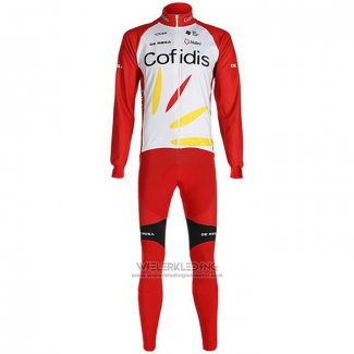 2020 Fietskleding Cofidis Wit Rood Lange Mouwen en Koersbroek