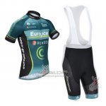 2013 Fietskleding Europcar Zwart en Blauw Korte Mouwen en Koersbroek