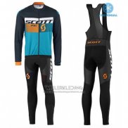 2016 Fietskleding Scott Zwart en Blauw Lange Mouwen en Koersbroek