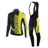 2016 Fietskleding Specialized Ml Zwart en Geel Lange Mouwen en Koersbroek