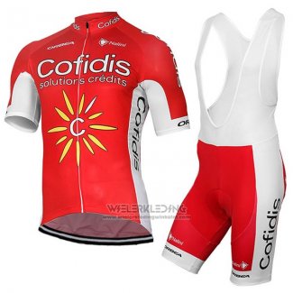 2017 Fietskleding Cofidis Rood Korte Mouwen en Koersbroek