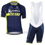 2017 Fietskleding Orica Scott Blauw Korte Mouwen en Koersbroek