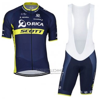 2017 Fietskleding Orica Scott Blauw Korte Mouwen en Koersbroek