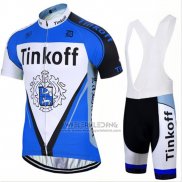 2017 Fietskleding Tinkoff Blauw Korte Mouwen en Koersbroek