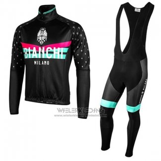 2019 Fietskleding Bianchi Milano PB Zwart Rood Lange Mouwen en Koersbroek