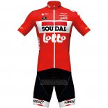 2020 Fietskleding Lotto Soudal Rood Korte Mouwen en Koersbroek