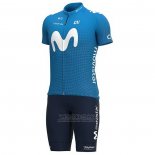 2021 Fietskleding Movistar Blauw Korte Mouwen en Koersbroek