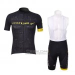 2012 Fietskleding Livestrong Zwart Korte Mouwen en Koersbroek