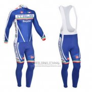 2013 Fietskleding Castelli Wit en Blauw Lange Mouwen en Koersbroek