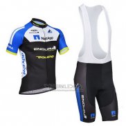 2014 Fietskleding Netapp Zwart en Blauw Korte Mouwen en Koersbroek