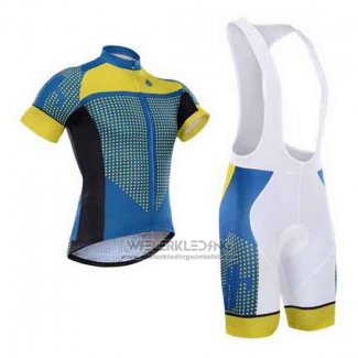 2015 Fietskleding Hincapie Blauw en Geel Korte Mouwen en Koersbroek