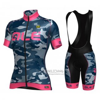 2017 Fietskleding Vrouw ALE Camouflage Blauw Korte Mouwen en Koersbroek