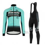 2018 Fietskleding Bianchi Blauw Lange Mouwen en Koersbroek