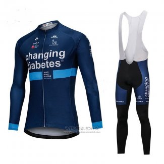 2018 Fietskleding Changing Diabetes Blauw Lange Mouwen en Koersbroek