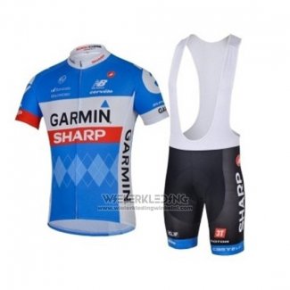 2018 Fietskleding Garmin Sharp Blauw Korte Mouwen en Koersbroek