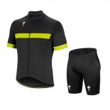 2018 Fietskleding Specialized Zwart Wit Geel Korte Mouwen en Koersbroek