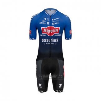 2022 Fietskleding Alpecin Deceuninck Zwart Blauw Korte Mouwen en Koersbroek