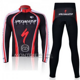 2011 Fietskleding Specialized Rood en Zwart Lange Mouwen en Koersbroek