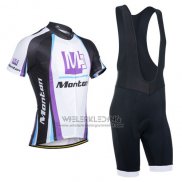 2014 Fietskleding Monton Wit en Violet Korte Mouwen en Koersbroek