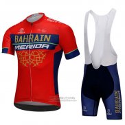 2018 Fietskleding Bahrain Merida Rood Korte Mouwen en Koersbroek