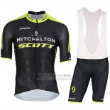 2018 Fietskleding Mitchelton Scott Zwart Korte Mouwen en Koersbroek