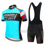 2019 Fietskleding Euskadi Murias Blauw Zwart Korte Mouwen en Koersbroek