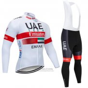 2019 Fietskleding UCI Wereldkampioen Uae Wit Rood Lange Mouwen en Koersbroek