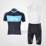 2011 Fietskleding Sky Zwart en Azuur Korte Mouwen en Koersbroek