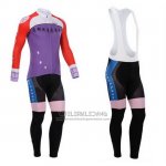 2014 Fietskleding Fox Cyclingbox Rood en Violet Lange Mouwen en Koersbroek