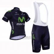 2015 Fietskleding Movistar Zwart Korte Mouwen en Koersbroek