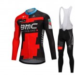 2018 Fietskleding BMC Rood en Zwart Lange Mouwen en Koersbroek