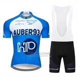 2019 Fietskleding Aqber93 Blauw Wit Korte Mouwen en Koersbroek