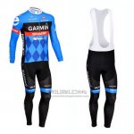 2013 Fietskleding Garmin Sharp Blauw Lange Mouwen en Koersbroek