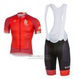 2017 Fietskleding Castelli Maratone Rood Korte Mouwen en Koersbroek