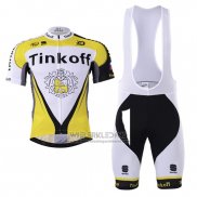 2017 Fietskleding Tinkoff Geel Korte Mouwen en Koersbroek