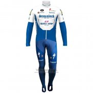 2020 Fietskleding Deceuninck Quick Step Blauw Wit Lange Mouwen en Koersbroek