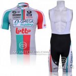 2011 Fietskleding Omega Pharma Lotto Beige Korte Mouwen en Koersbroek