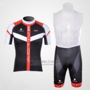 2012 Fietskleding Nalini Zwart en Rood Korte Mouwen en Koersbroek