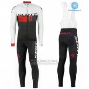 2016 Fietskleding Scott Wit en Rood Lange Mouwen en Koersbroek