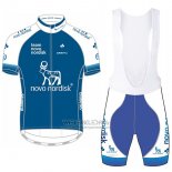 2017 Fietskleding Novo Nordisk Blauw Korte Mouwen en Koersbroek