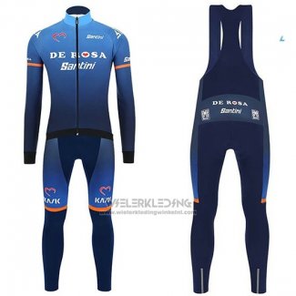 2019 Fietskleding Casteli DE Roze Blauw Lange Mouwen en Koersbroek