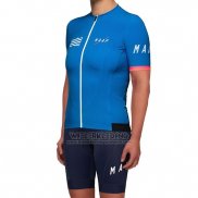 2019 Fietskleding Vrouw Maap Blauw Korte Mouwen en Koersbroek