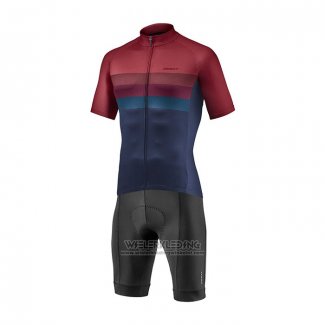 2021 Fietskleding Giant Donker Rood Blauw Korte Mouwen en Koersbroek