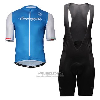 Fietskleding Campagnolo Iridio Blauw Wit Korte Mouwen en Koersbroek