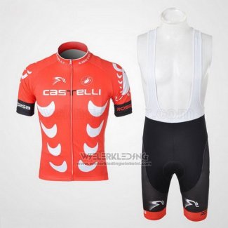 2010 Fietskleding Castelli Wit en Rood Korte Mouwen en Koersbroek