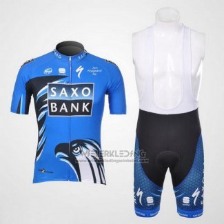 2012 Fietskleding Saxo Bank Blauw Korte Mouwen en Koersbroek