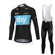 2018 Fietskleding Sky Zwart en Blauw Lange Mouwen en Koersbroek