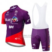 2019 Fietskleding Burgos BH Violet Rood Korte Mouwen en Koersbroek