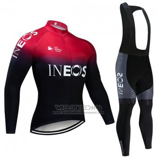 2019 Fietskleding Castelli INEOS Zwart Rood Lange Mouwen en Koersbroek