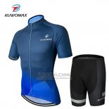 2019 Fietskleding Kuwomax Blauw Korte Mouwen en Koersbroek